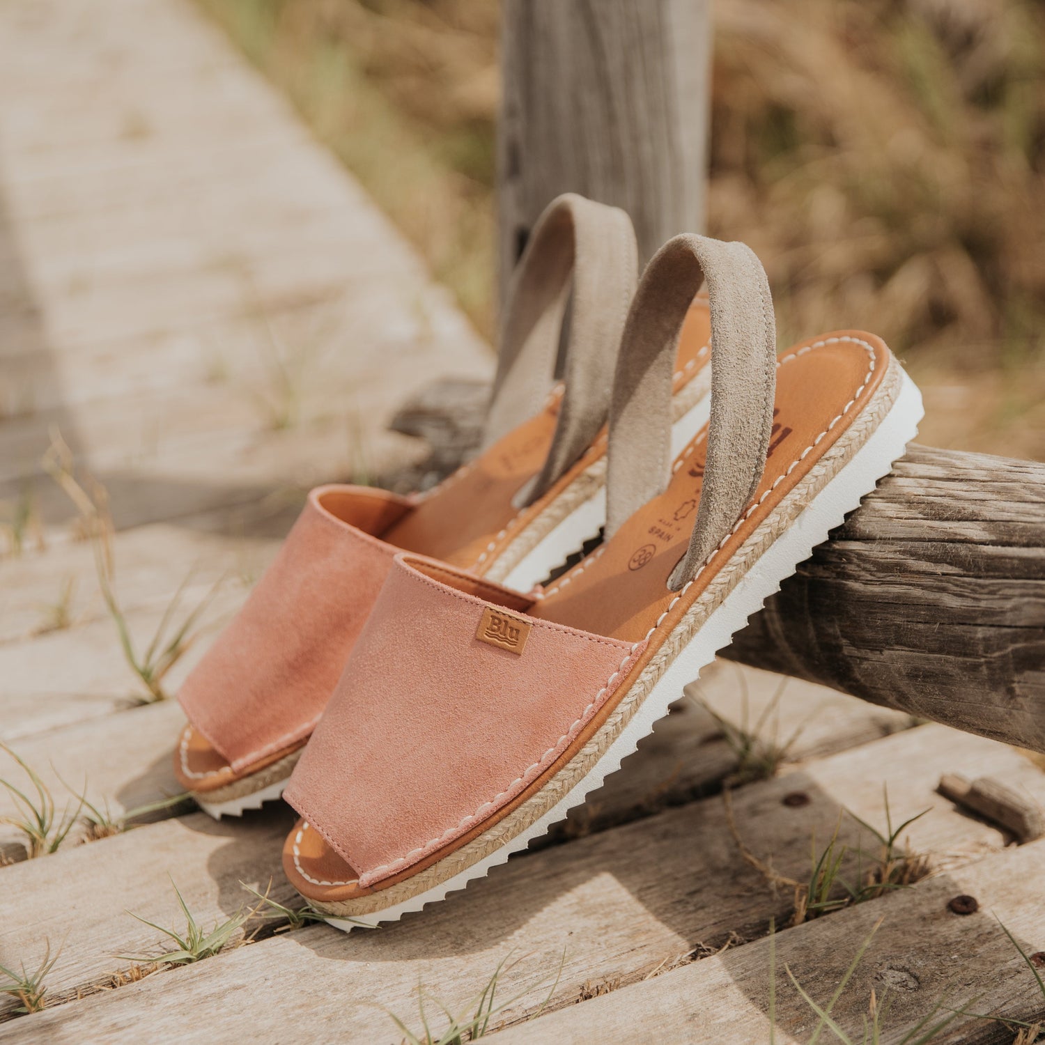 Abarcas Sandalia Menorquinas Mujer piel Rosa Calma