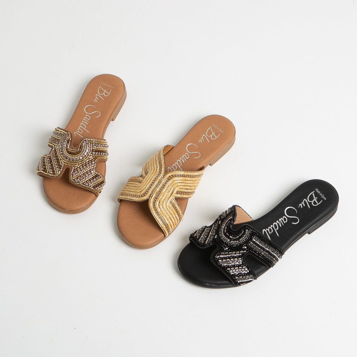 Sandalias planas mujer piel cuero Yanira