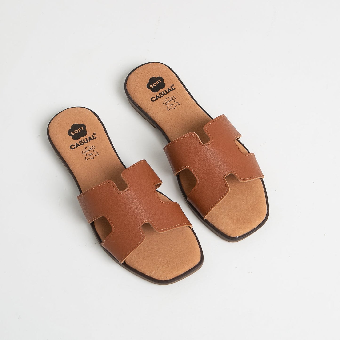 Sandalias planas mujer piel Cuero Johana