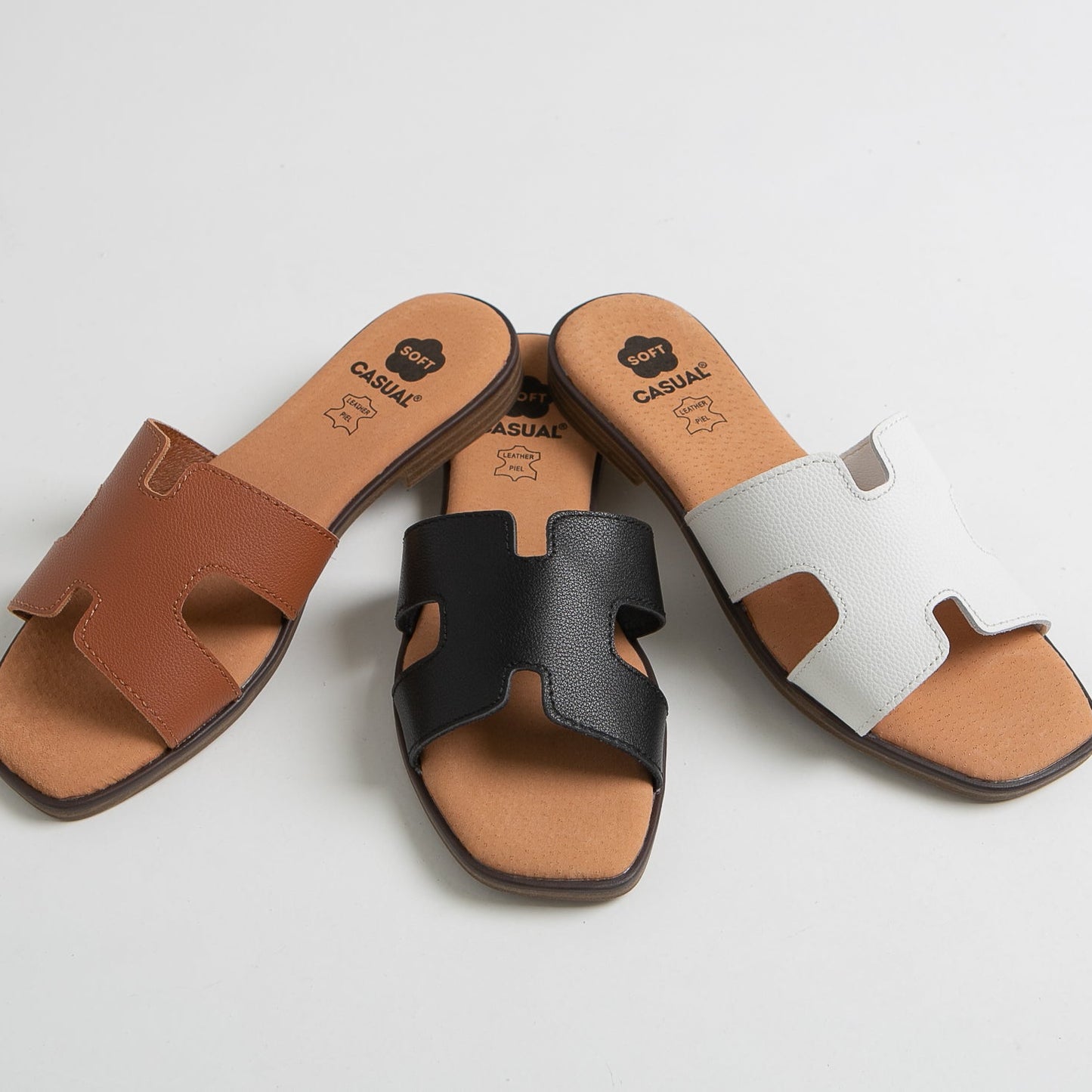 Sandalias planas mujer piel Negro Johana