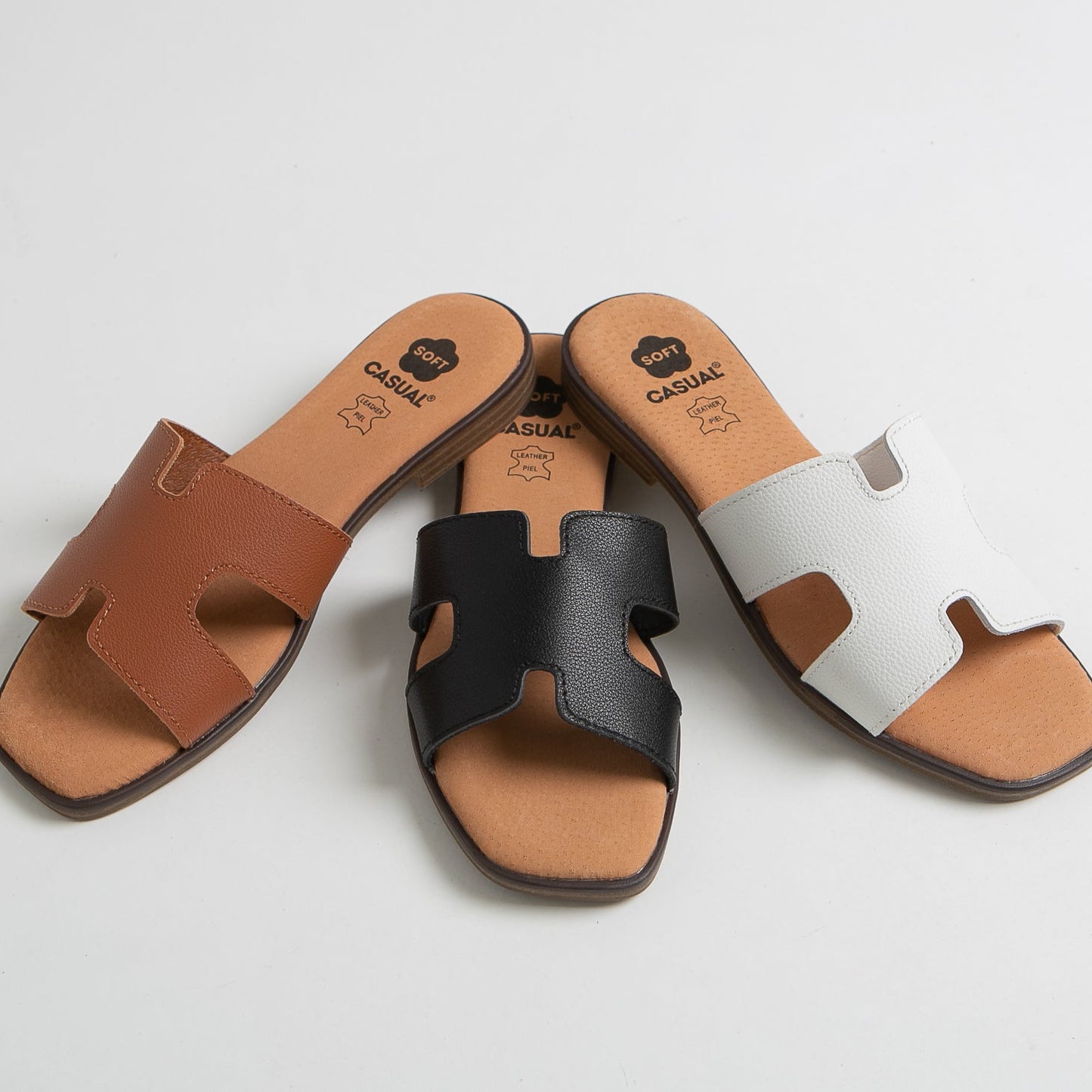 Sandalias planas mujer piel Cuero Johana
