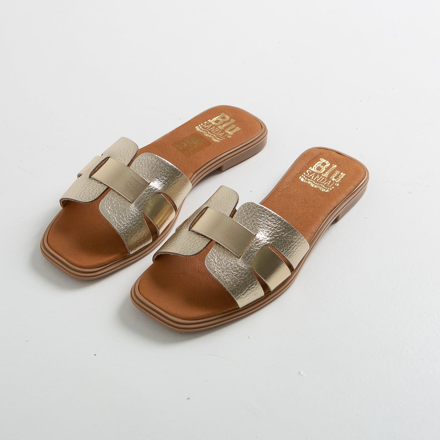 Sandalias planas mujer piel Oro Tamara