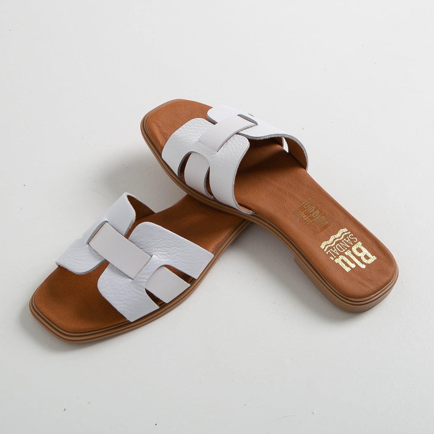 Sandalias planas mujer piel Blanco Tamara