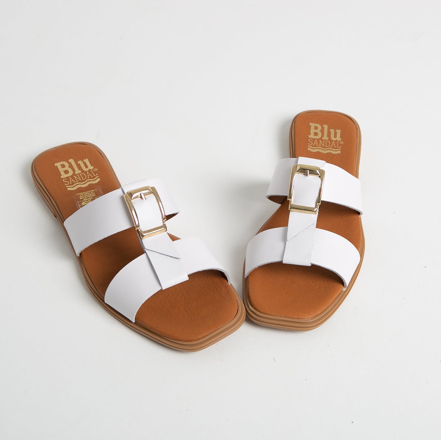 Sandalias planas mujer piel Blanco Uma
