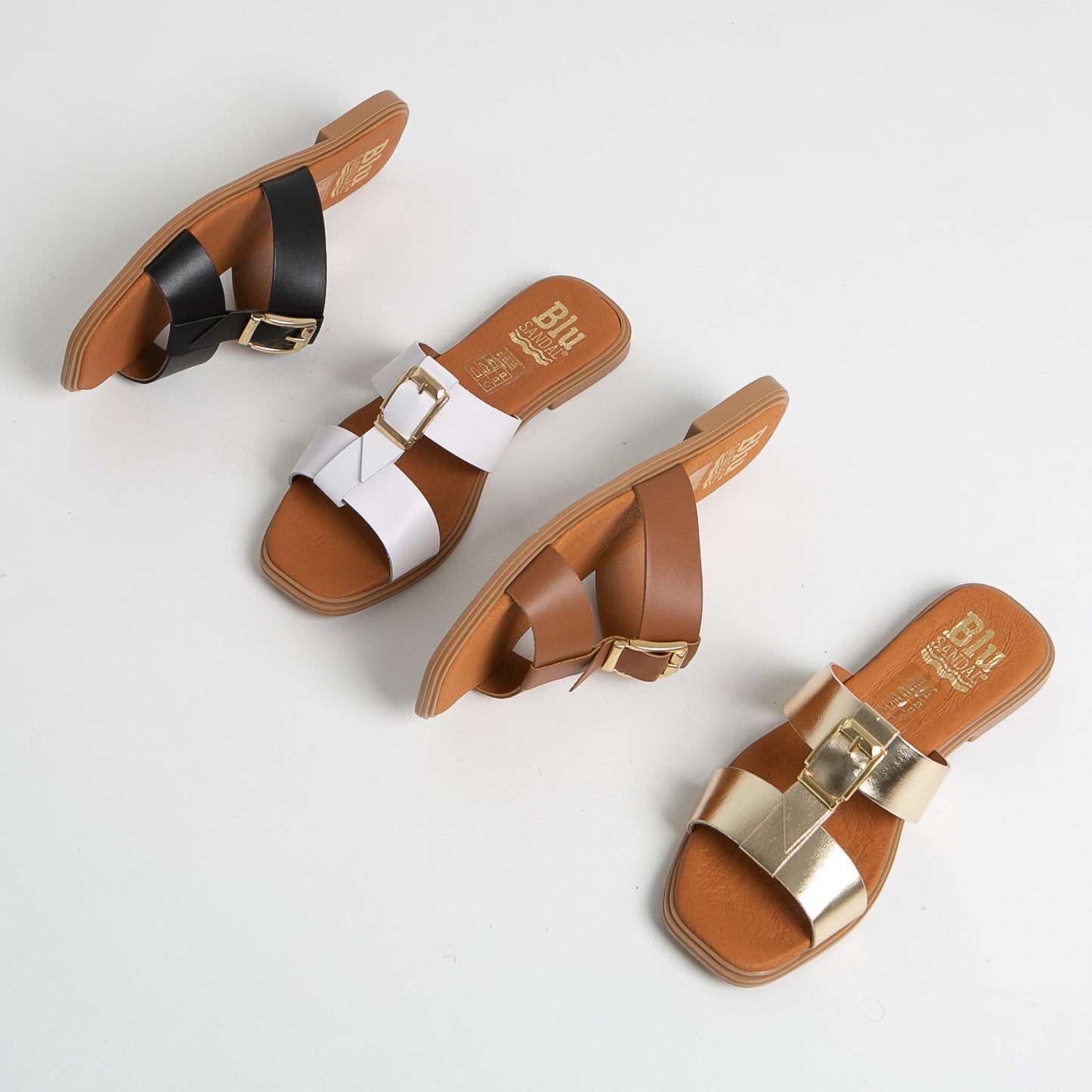 Sandalias planas mujer piel Cuero Uma
