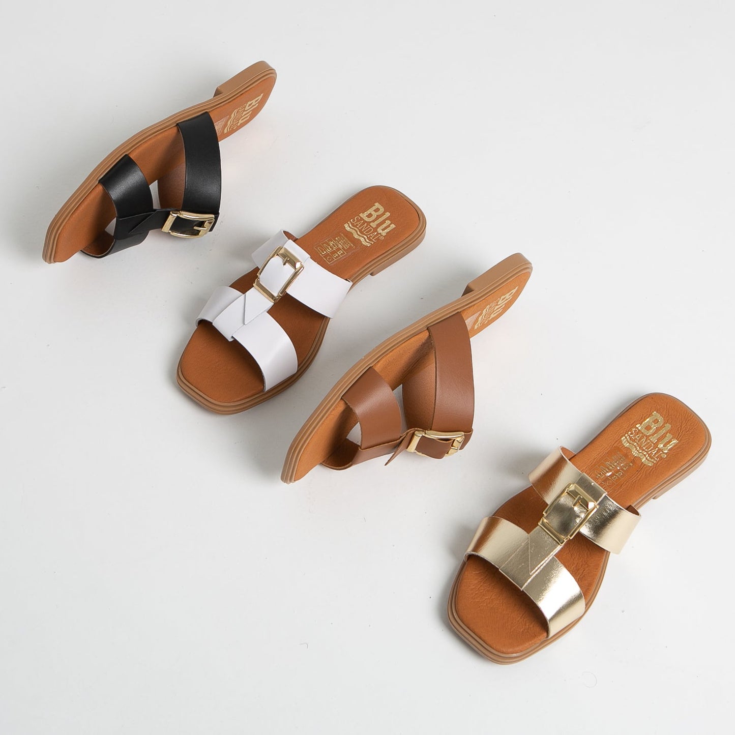 Sandalias planas mujer piel Blanco Uma