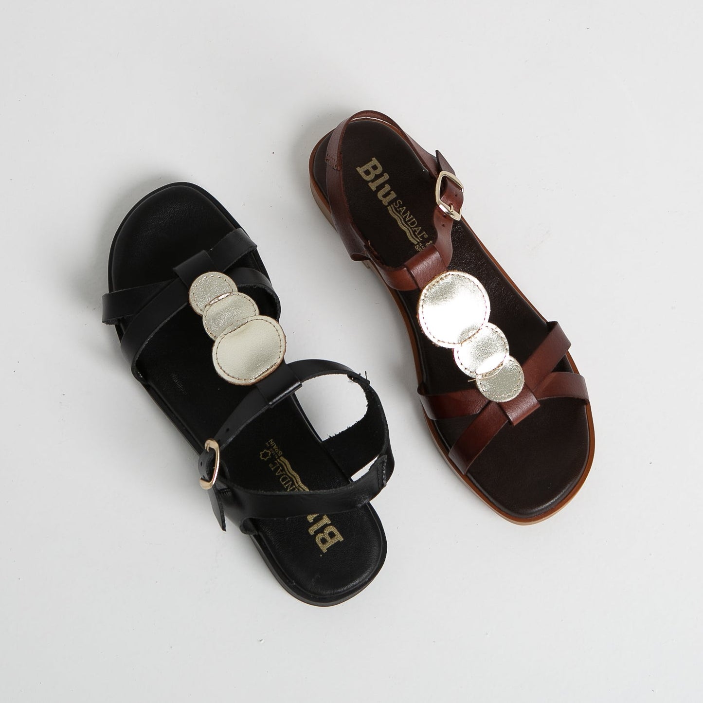 Sandalias planas mujer piel Negro Alma