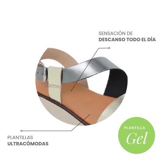 Sandalia Bio Mujer piel Arena Mirm