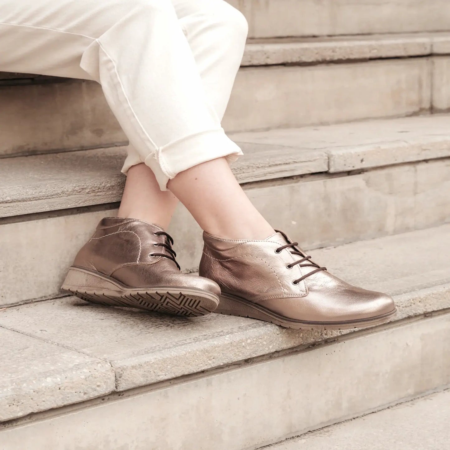 Botines Mujer Maya Metalizada- Platino