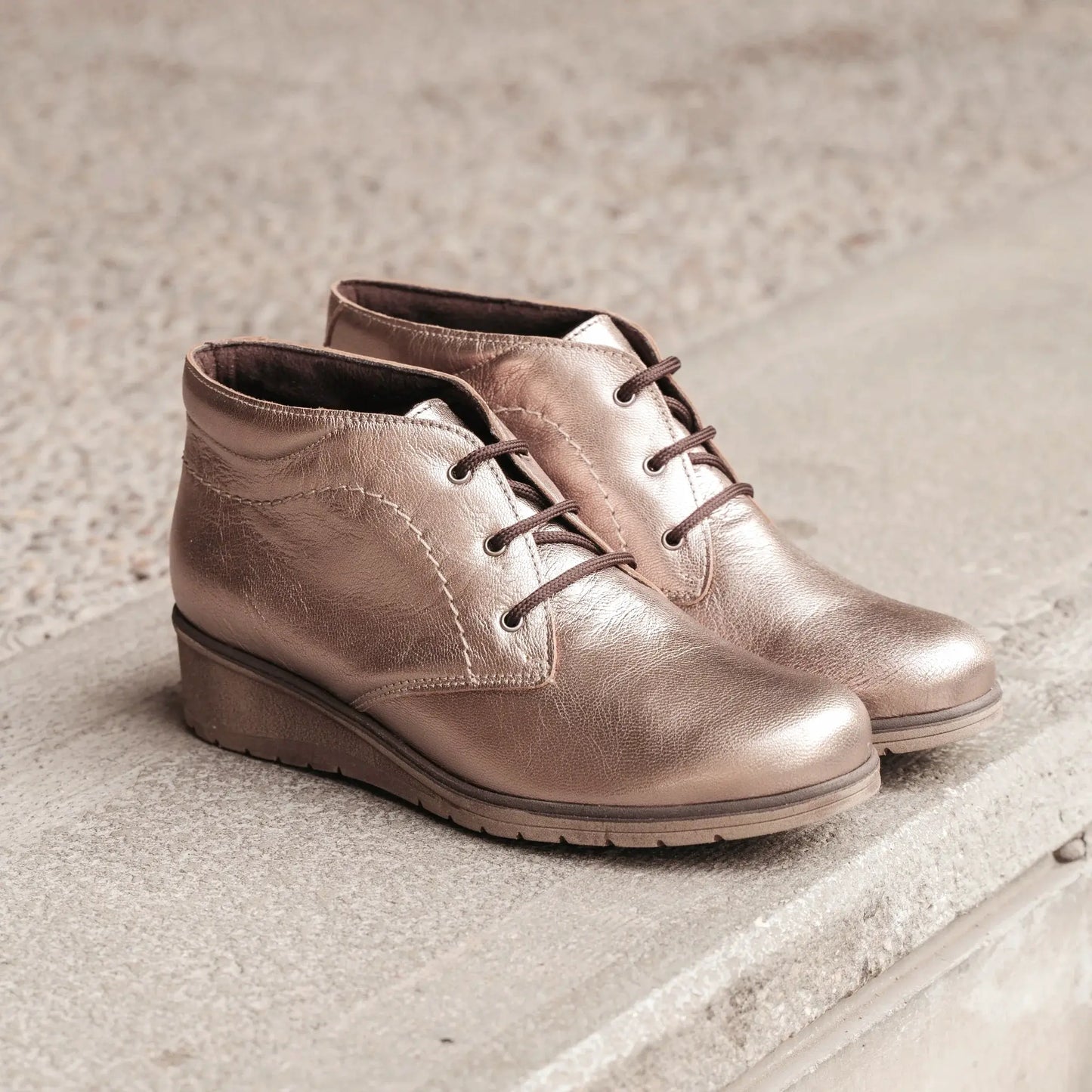 Botines Mujer Maya Metalizada- Platino