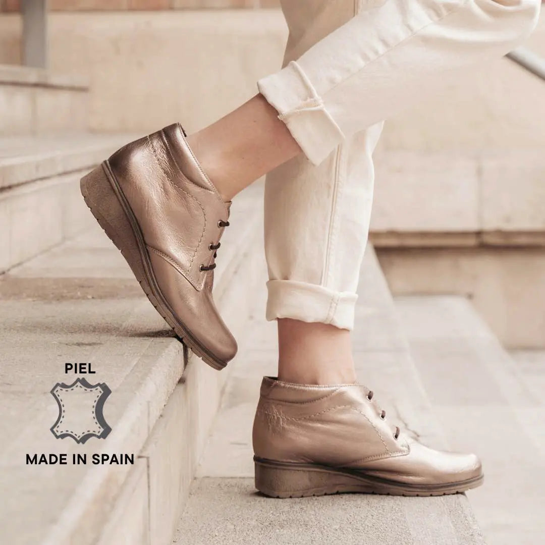 Botines Mujer Maya Metalizada- Platino