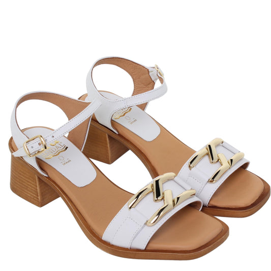 Sandalia Tacón Mujer Aurora Blanca
