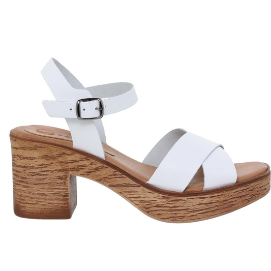 Sandalia Tacón Mujer piel Blanca Beatriz