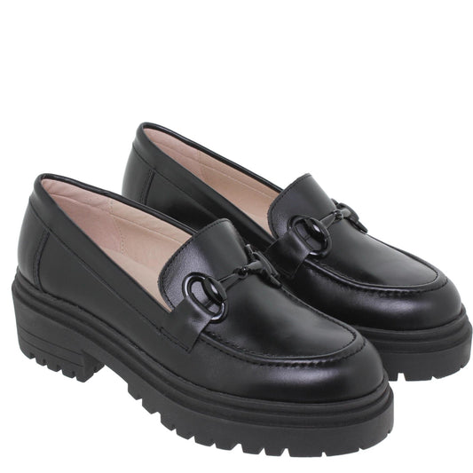 Mocasines track mujer Mocca Negro