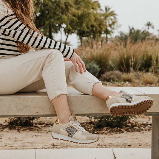 Deportivas Mujer Piel Valeri Beige