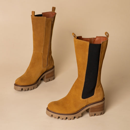 Botas Chelsea Mujer Evan Mostaza